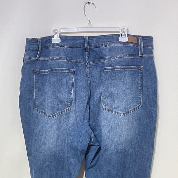 Judy Blue Jeans Womens Plus 22W Blue Distressed Slim Fit Stretchy Pockets - Picture 6 of 10
